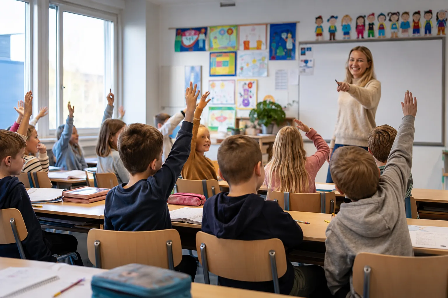 Engasjerende fredagsquiz for barn i et norsk klasserom