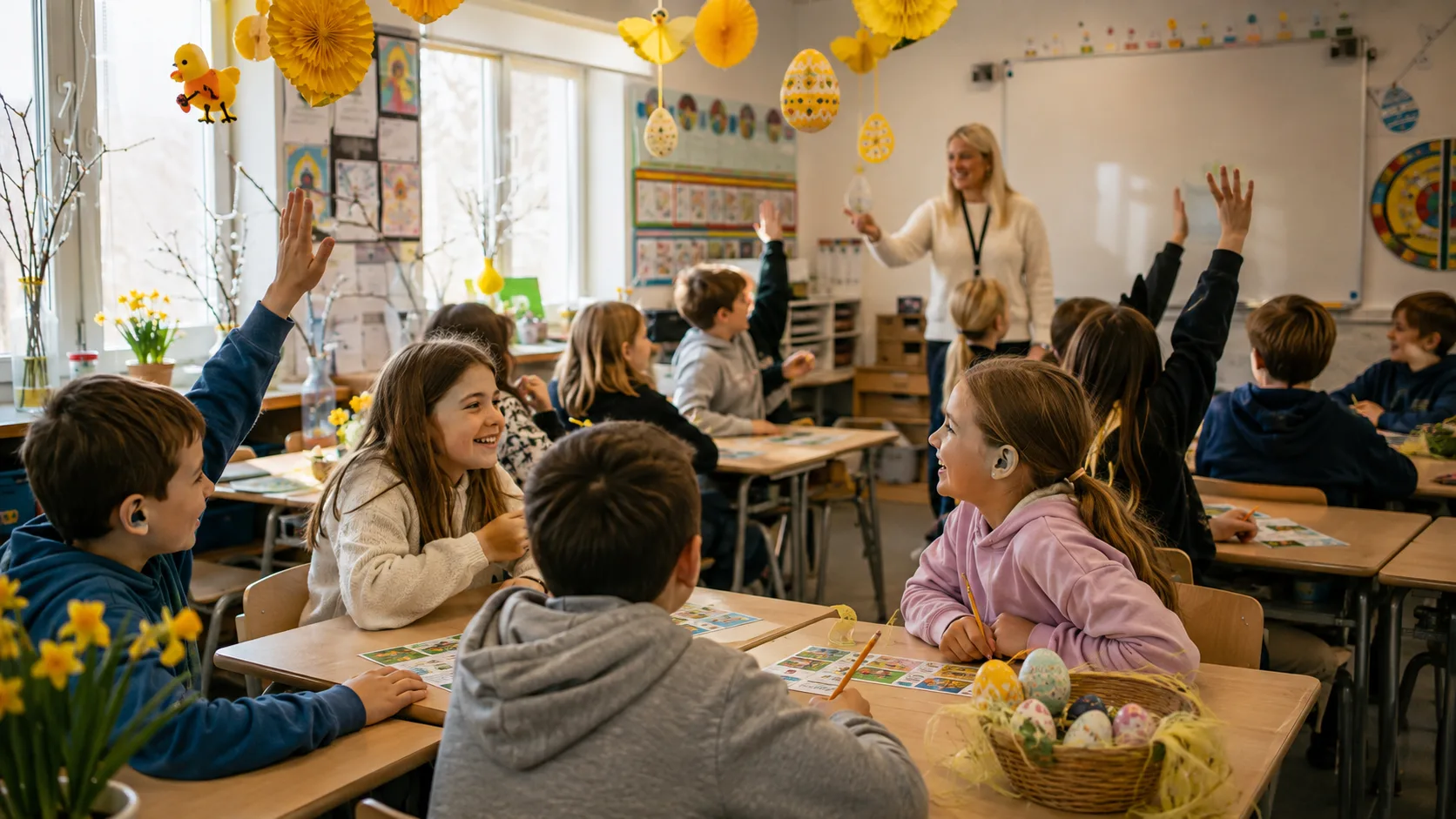Kjekk påskequiz for barneskolen i klasserommet